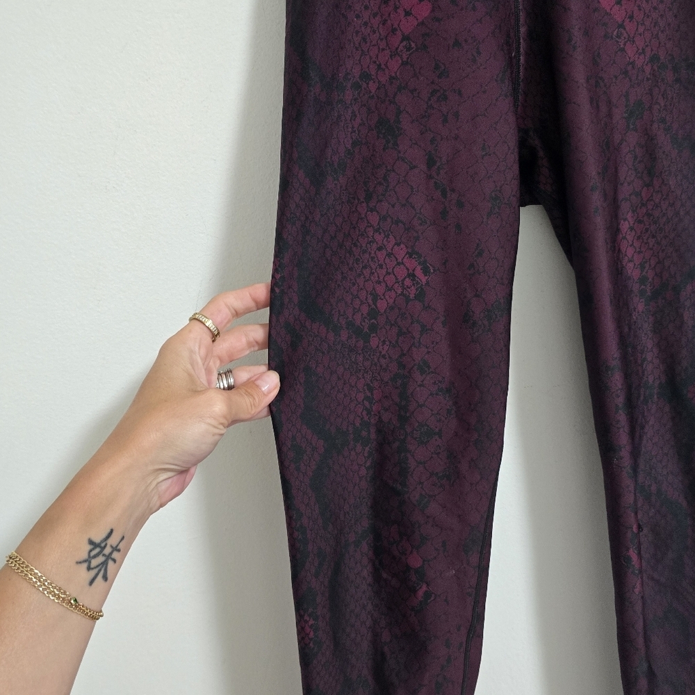 Ultracor burgundy snakeskin printed high waist leggings - Picture 7 of 11